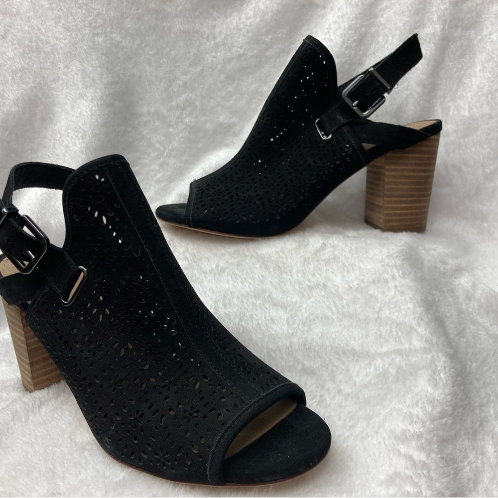 ANTONIO MELANI Black Slingback Block Heels